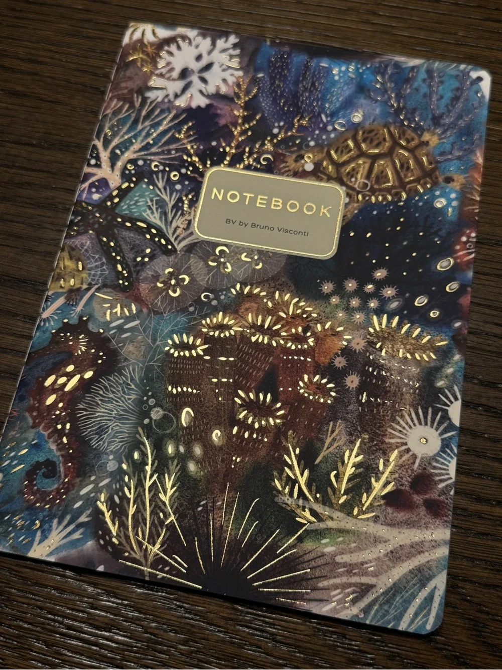 Sea Coral and Sea Turtles Soft Touch Journal Notebook by BV Bruno Visconti A5